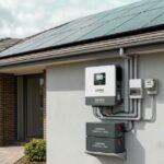 Inverter Solar Power system installed on a modern home rooftop, converting solar energy into efficient electricity for residential use.