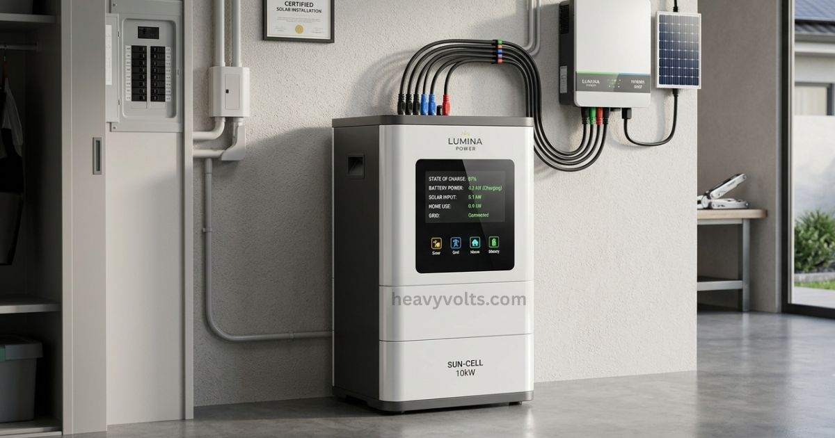 Solar Panel Battery installed alongside a rooftop solar energy system, storing excess solar power for efficient home energy use in the UK.