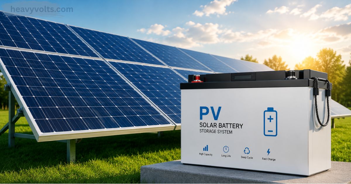 PV panel battery providing reliable backup power for solar energy systems.